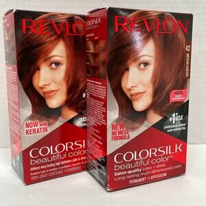 Revlon Colorsilk Hair Color Permanent Dye Keratin 42 Medium Auburn Lot of 2